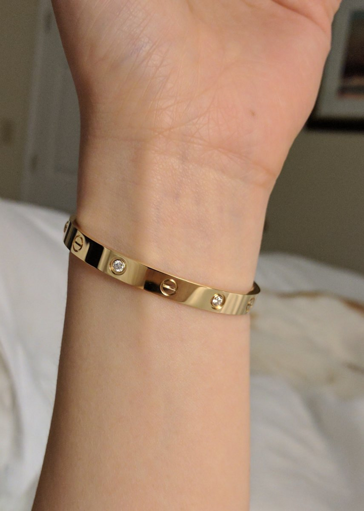 Cartier Inspired Stainless Steel Gold Bracelet Bling Little Thing