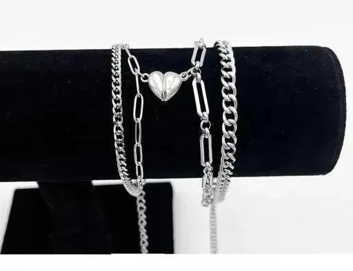 Buy Heart Magnetic Bracelets,adjustable Magnetic Couples Bracelet Set,  Coordinate Magnets Gift, Heart Bracelet, Matching Magnetic Charm Bracelet  Online in India - Etsy